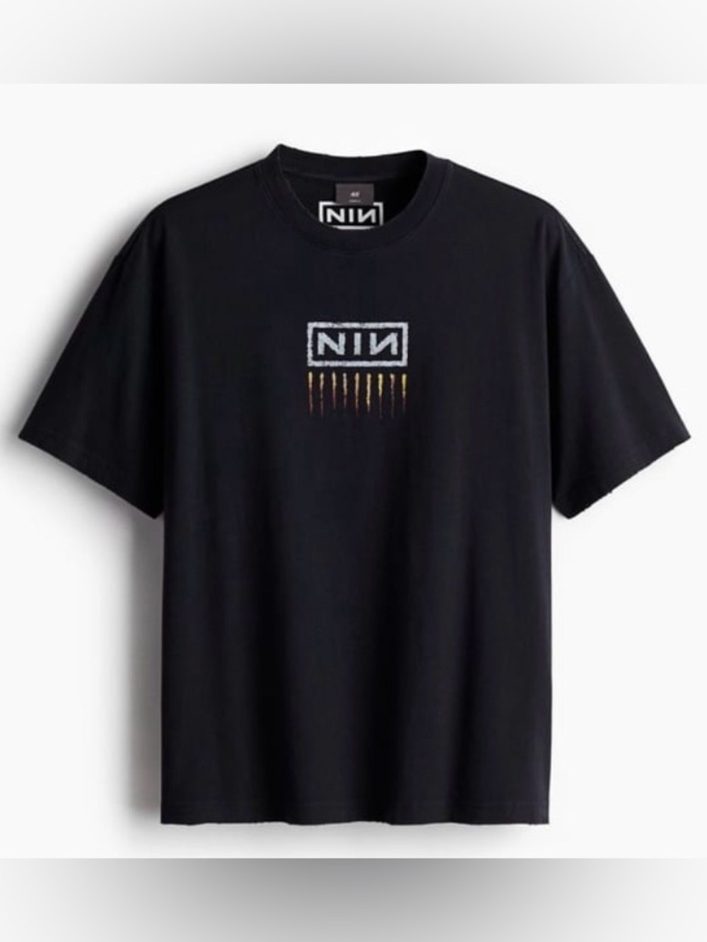 EUC H&M distressed NIN Downward Spiral tee, unisex XXL, black